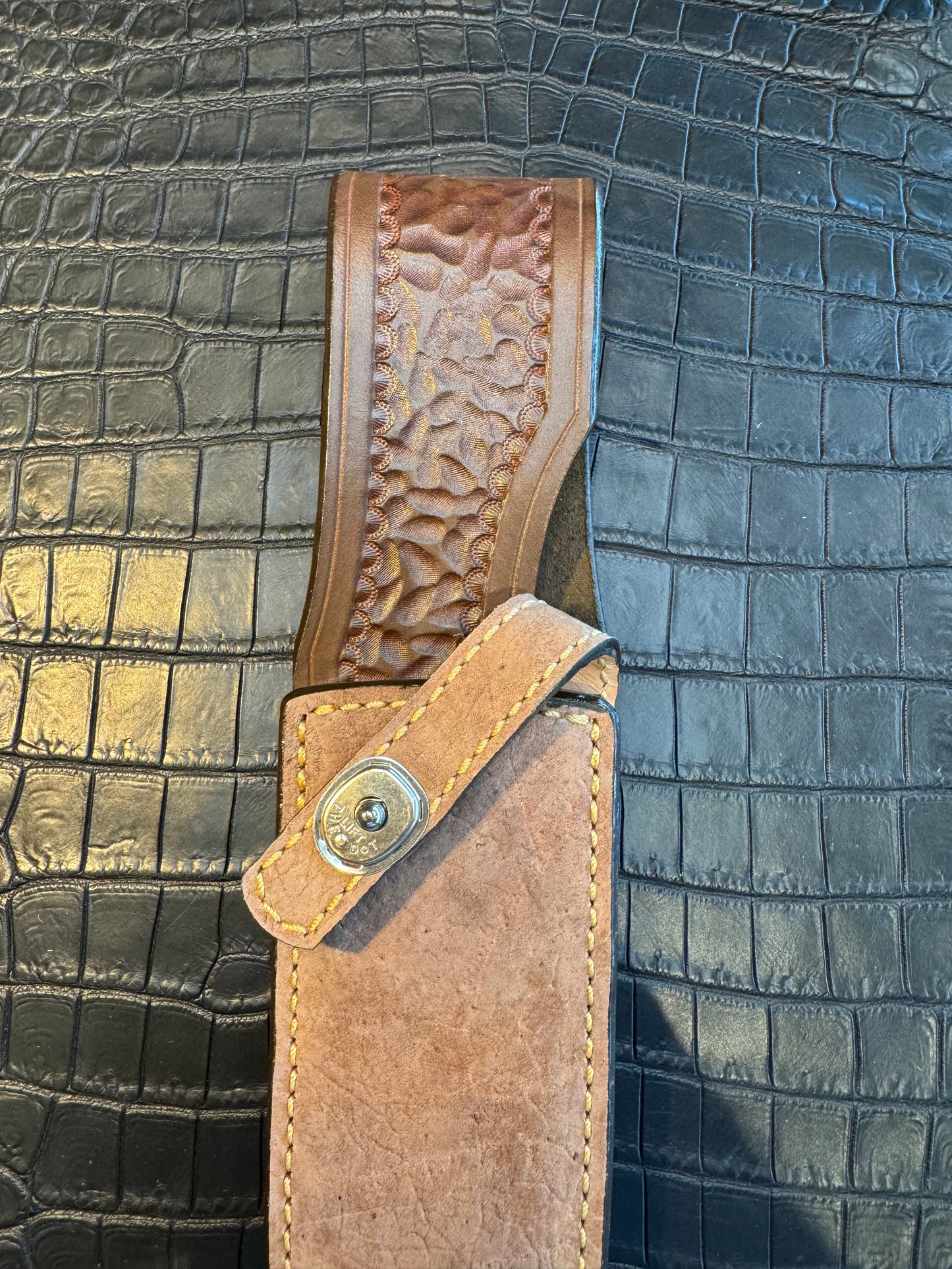 Randall Model Clinton Special TC Exotic Sheath in Grey Hippo by Treeman.