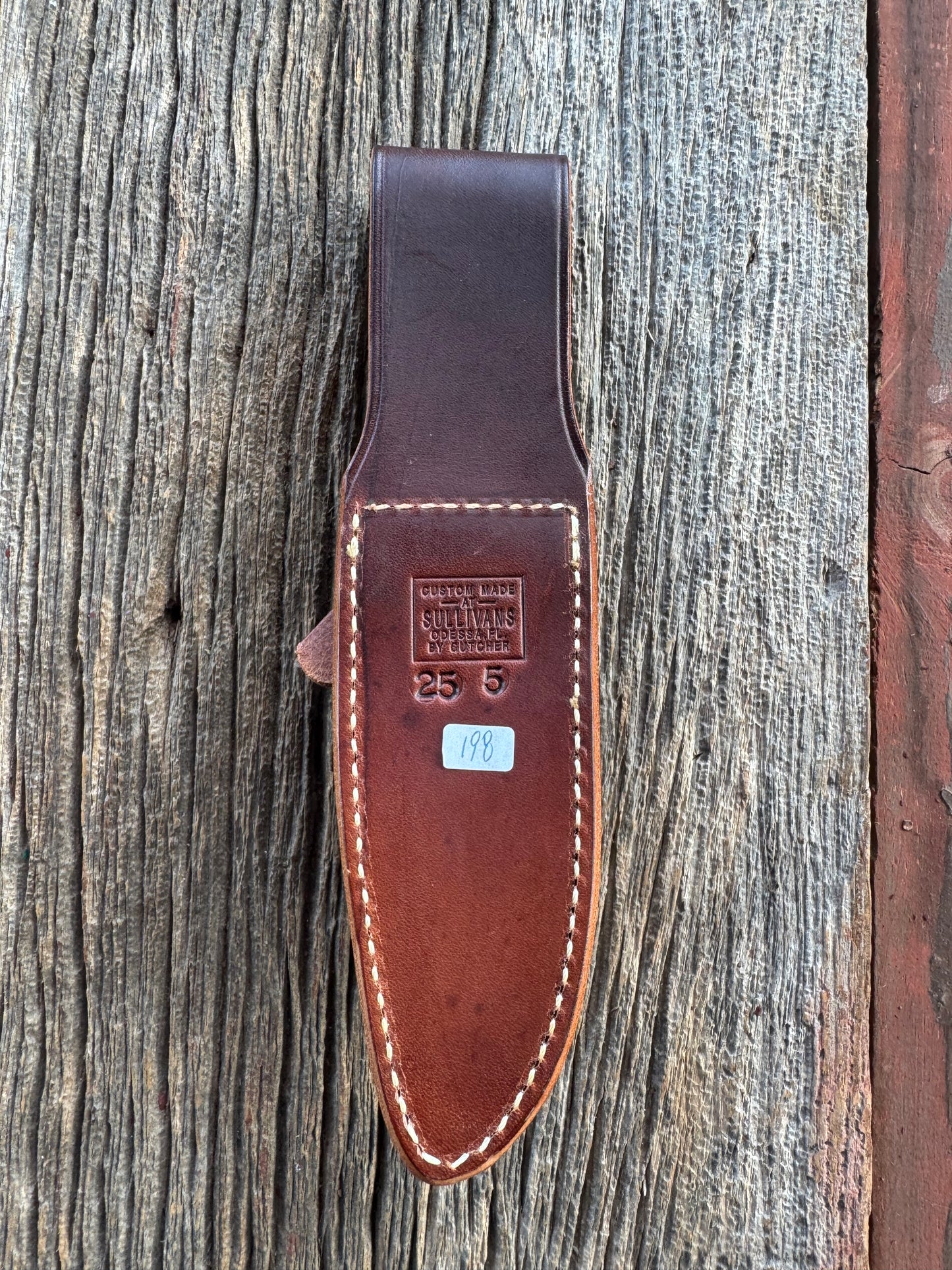 New Randall Sullivans by Gutcher Leather Knife Sheath Model 25-5 with Sharpening Stone.
