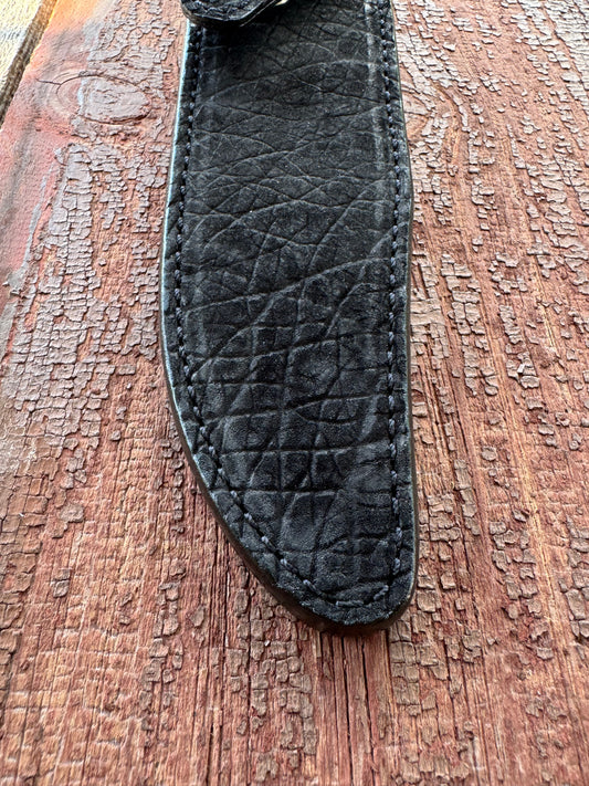 Randall Model Nordic Special Sheath in Exotic Sueded Black Hippo by Treeman.