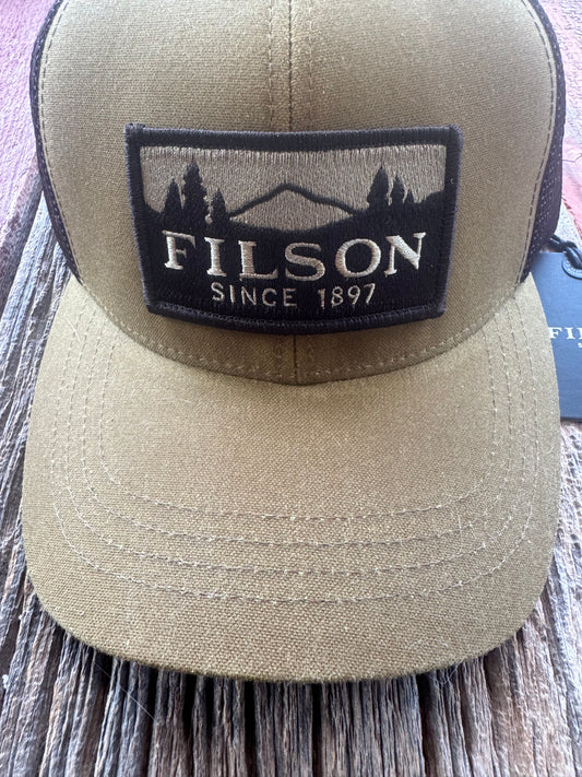 Filson Logger Mesh Cap Oil Finish Tin Dark Tan Hat New with Tags # 11070237