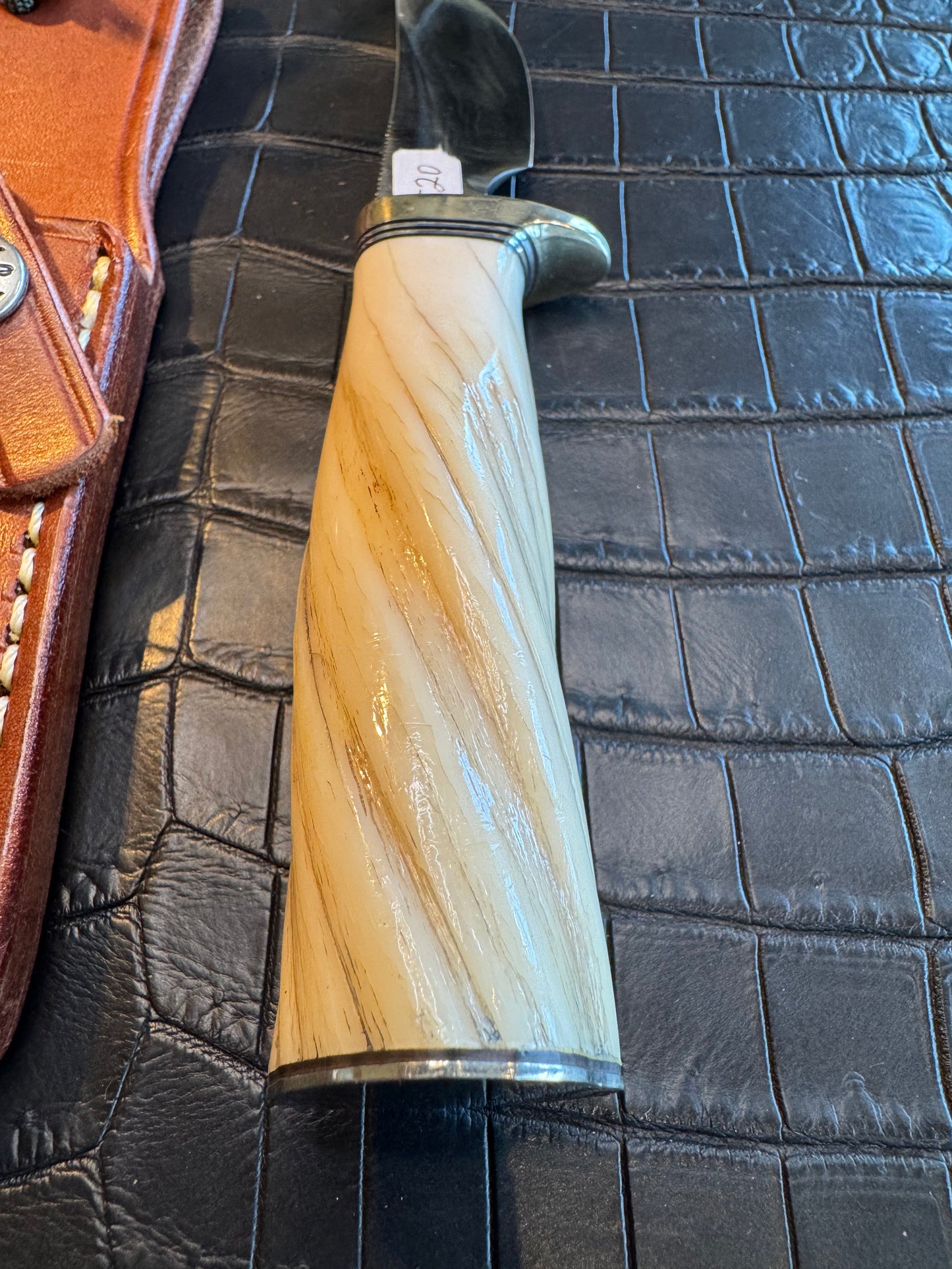 Rare Randall Model 21 in Beautiful Spiraled Narwal, Nickel Silver Hilt and Butt plate.