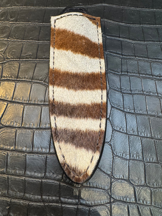 Randall Model 24 “Guardian” Sheath in Exotic Zebra by Treeman. (Sheath only)