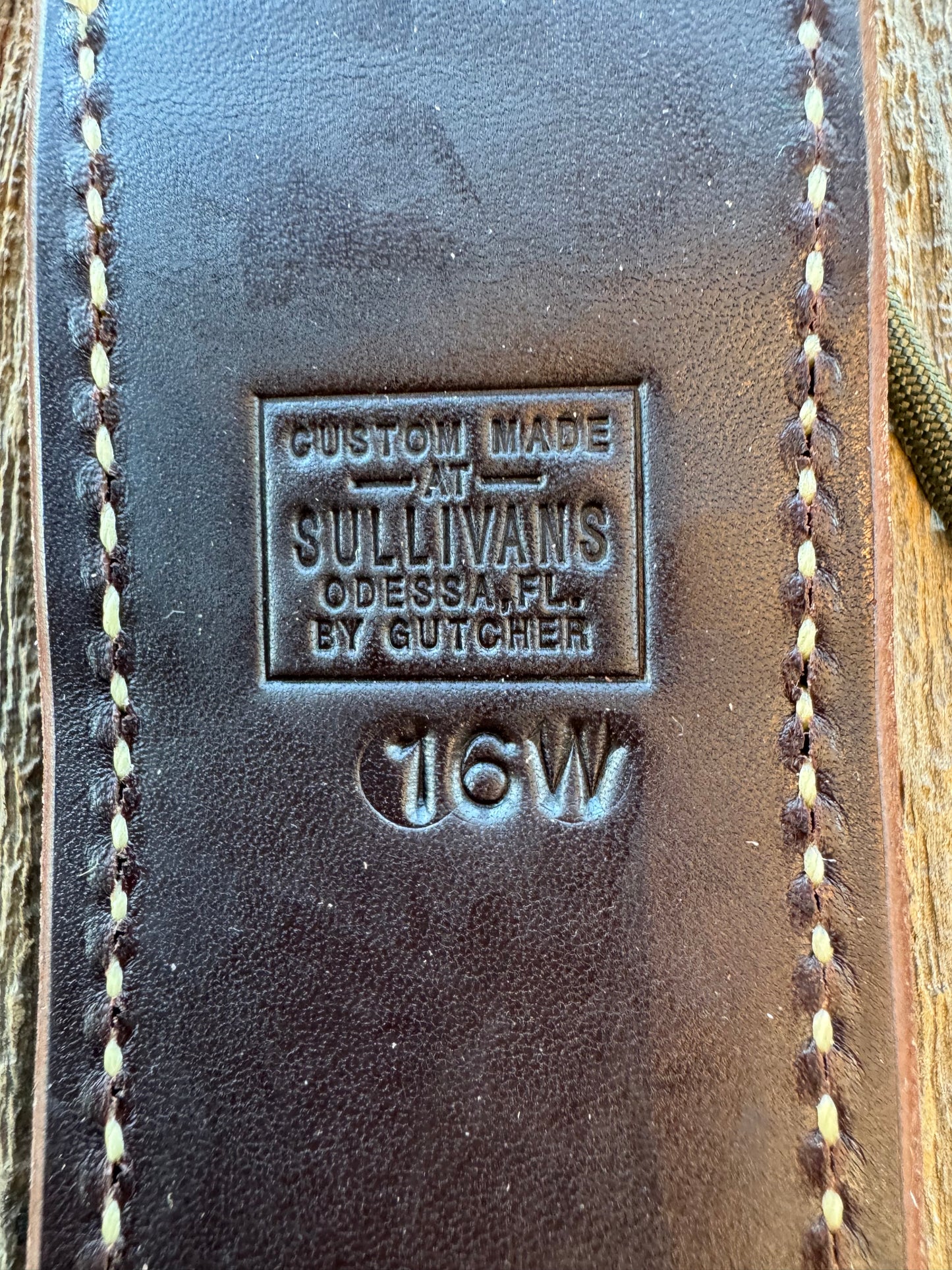New Randall Sullivans by Gutcher Leather Knife Waxed Sheath for a Model 16 with Sharpening Stone.