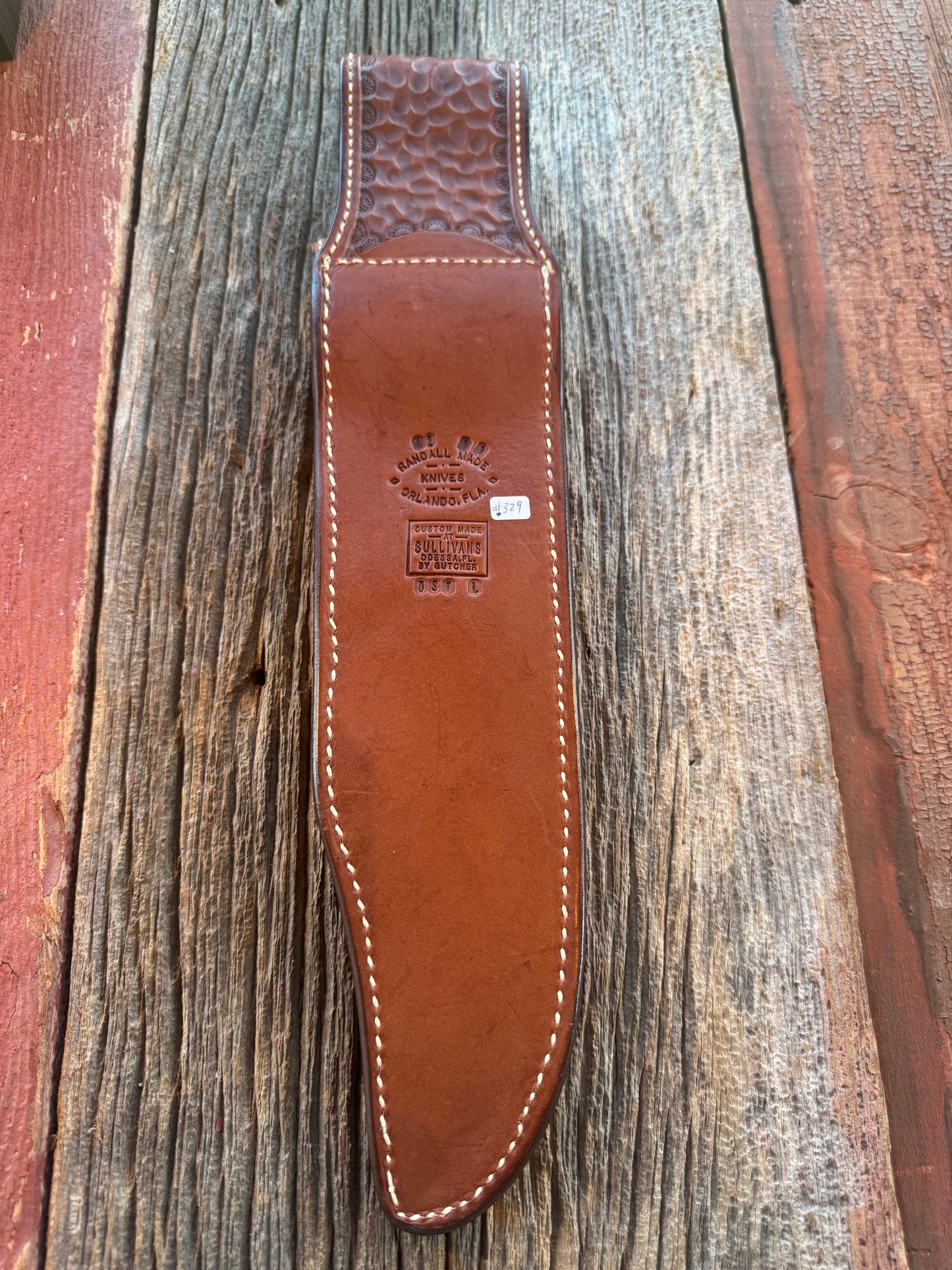 New Randall Model 12-11 Smithsonian “Smitty” Sheath in Exotic Tan Ostrich Leg ( very rare) Custom Made at Sullivan’s by Gutcher.