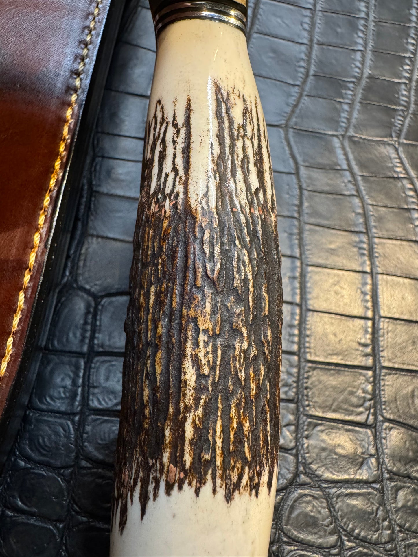 New Randall Knife Large Sasquatch with Killer Stag Purdue Engraved Nickel Silver Hilt + Buttcap