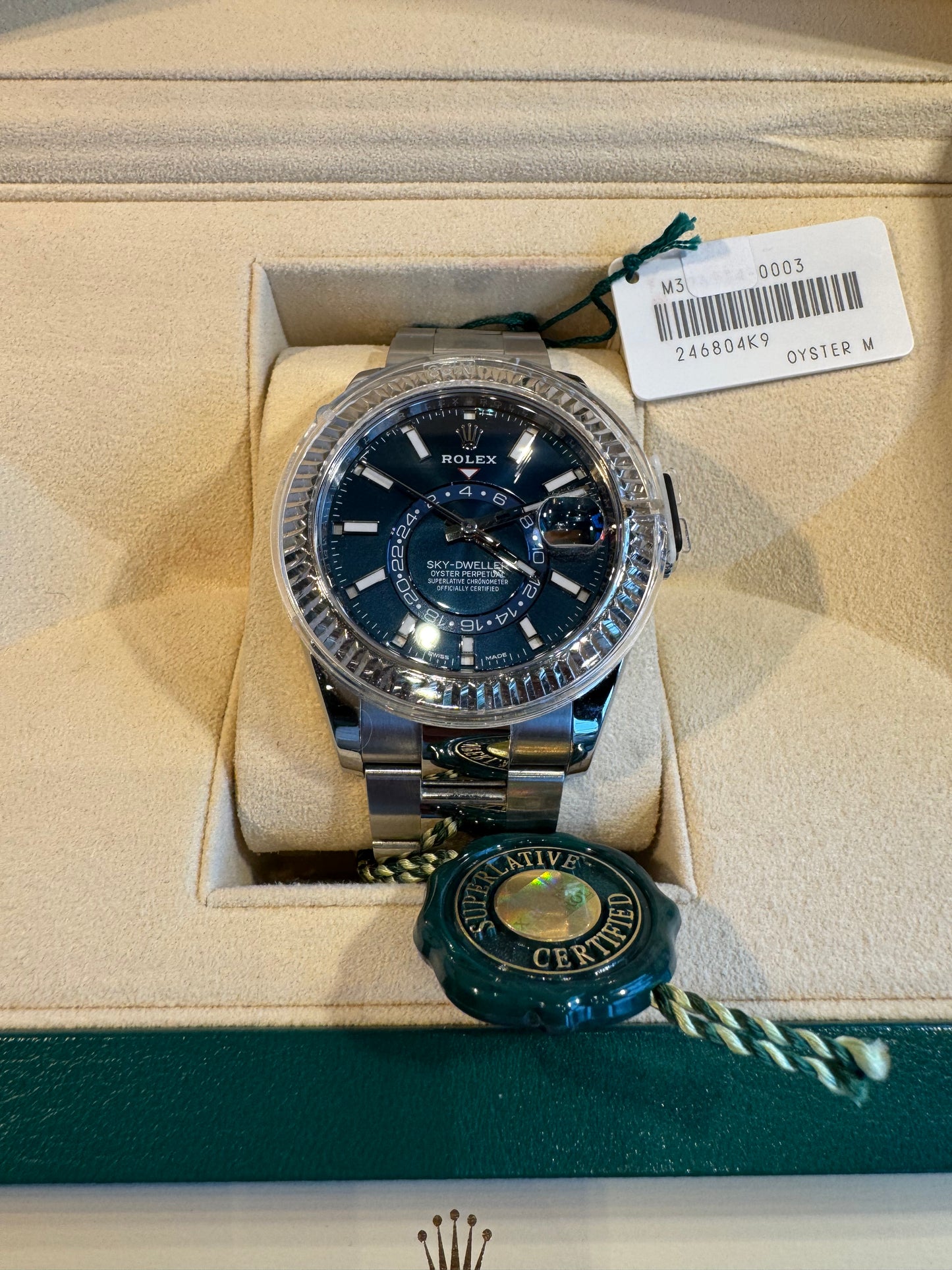 2017 Rolex Skydweller 42mm, Blue Dial Oyster Bracelet Box + Papers Model # 326934 lightly worn.
