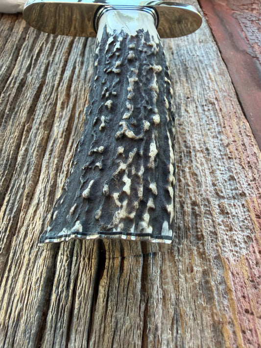 New in Paper Randall Model 12-11 Smithsonian “Smitty” in a Huge piece of Popcorn Stag. Nickel Silver Hilt and Butt cap