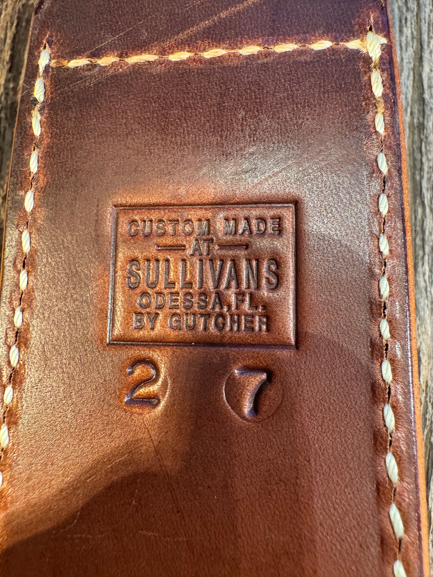 New Randall Sullivans by Gutcher Leather Knife Sheath Model 2-7 with Stone