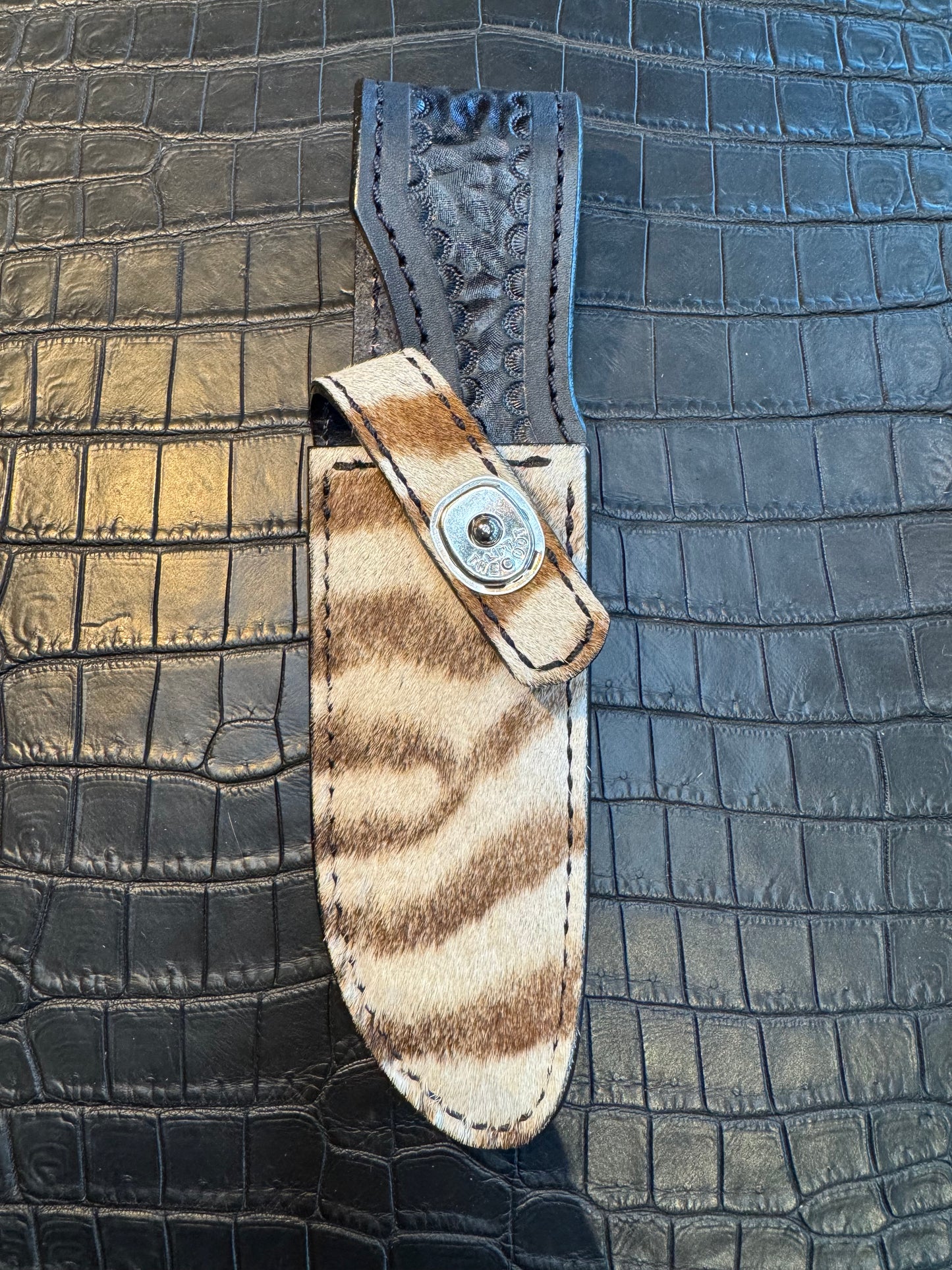 Randall Model 23 Exotic Sheath in Zebra by Treeman.