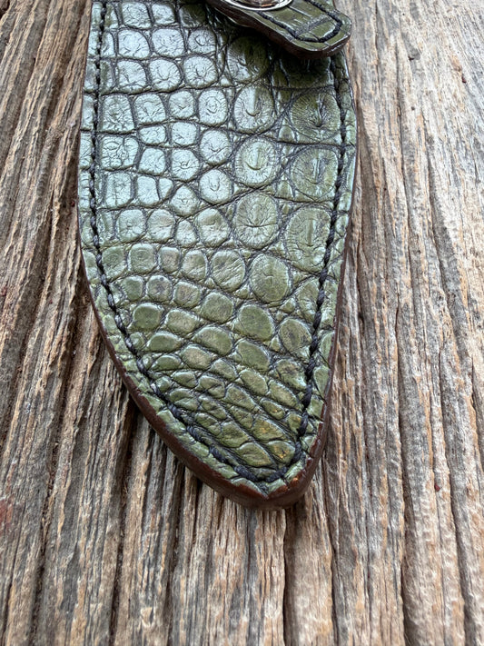 Randall Model 19-5 Exotic Army Green Crocodile Sheath from Treeman.