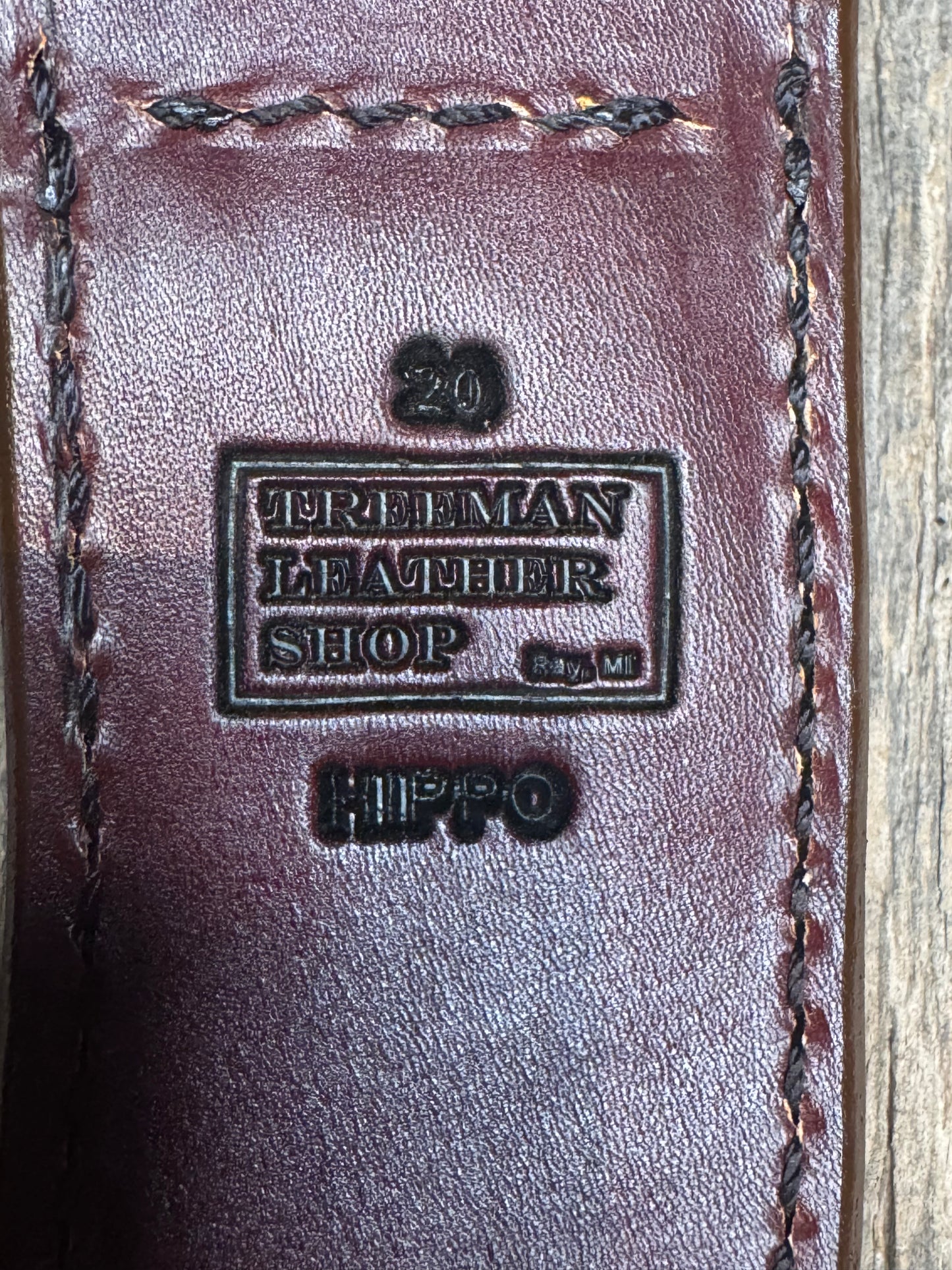 Randall Model 20 Sheath in Exotic Chocolate Hippo from Treeman.