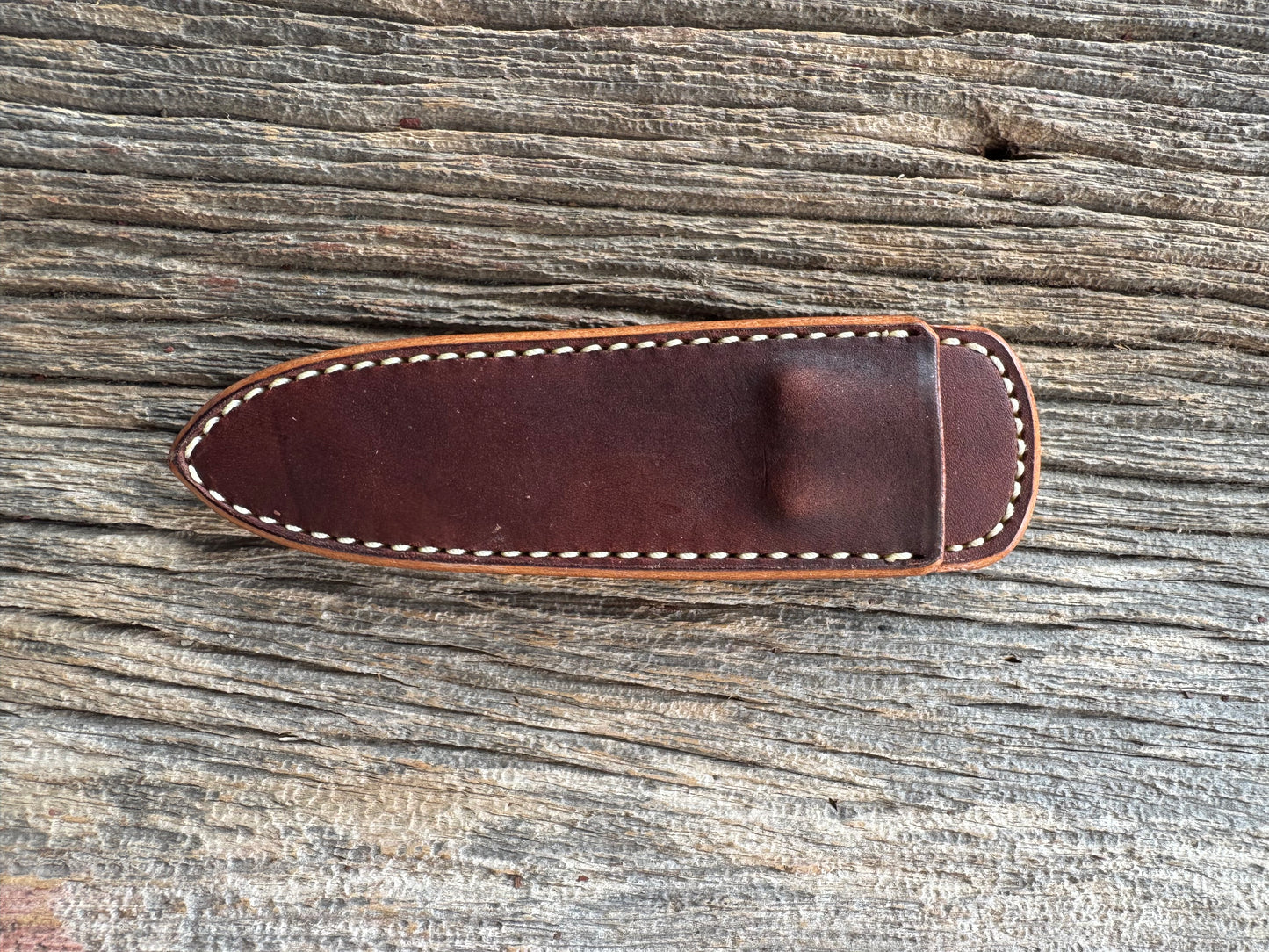 New Randall Sullivans by Gutcher Leather Knife Sheath Model 24 silver belt loop clip.