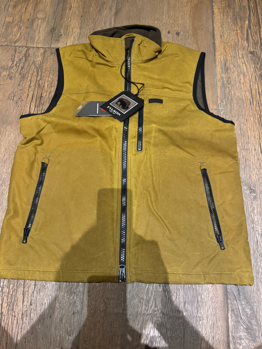 NWT Filson TIN CLOTH PRIMALOFT VEST in DARK TAN Medium NWT