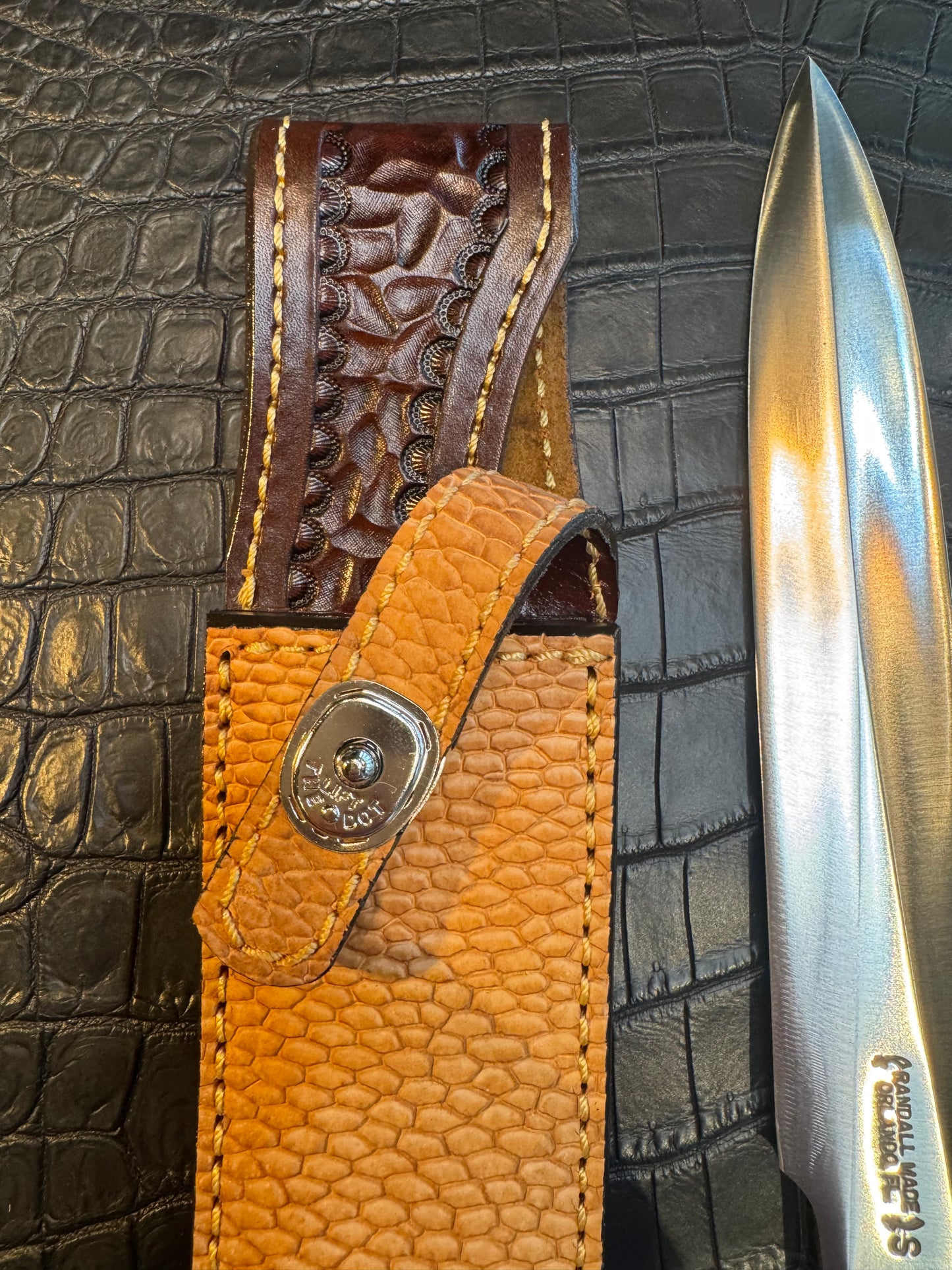 Randall Model 1-8 Sheath Straight Hilt in Exotic Beaver Tail by Treeman. (Sheath only)