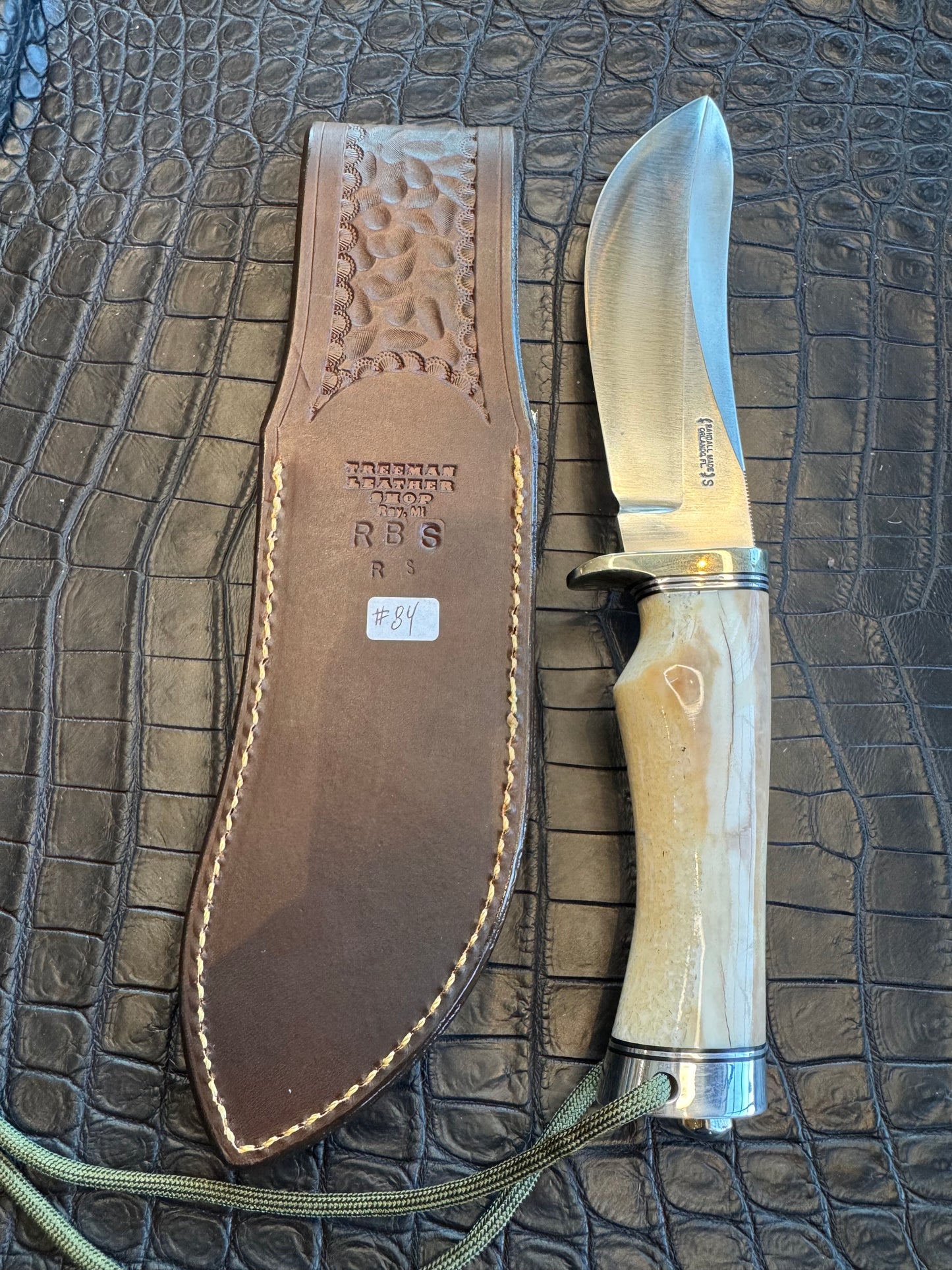 Randall Model RBS Rick Bowles Skinner Sheath in Exotic Rattlesnake Skin from Treeman. Sheath only