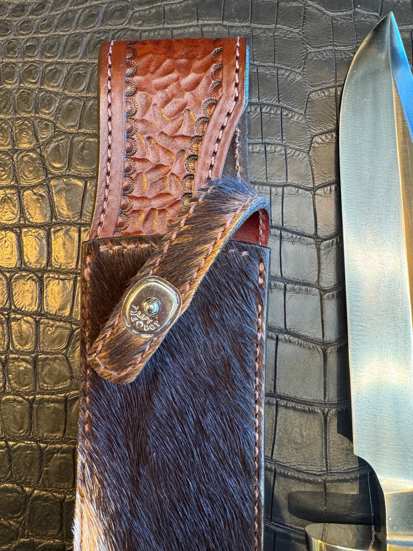 Randall Model 12-9/14 Grind Sheath in Exotic African Sable Fur by Treeman. Limited edition #8 of 9. (Sheath only)