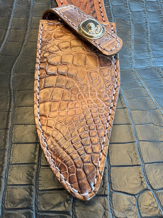 Randall Model 19-5 Exotic Brown Hornback Crocodile Sheath from Treeman.