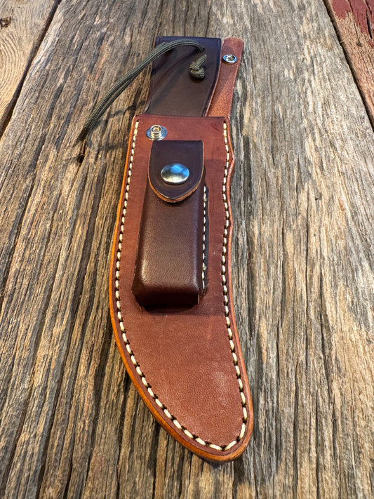 New Randall Sullivans by Gutcher Leather Knife Sheath Model 4-6F with Stone