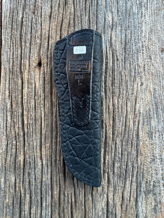Randall Model 26 Sheath in Exotic Grainy Elephant Throat style from Treeman. This is a left hand sheath.