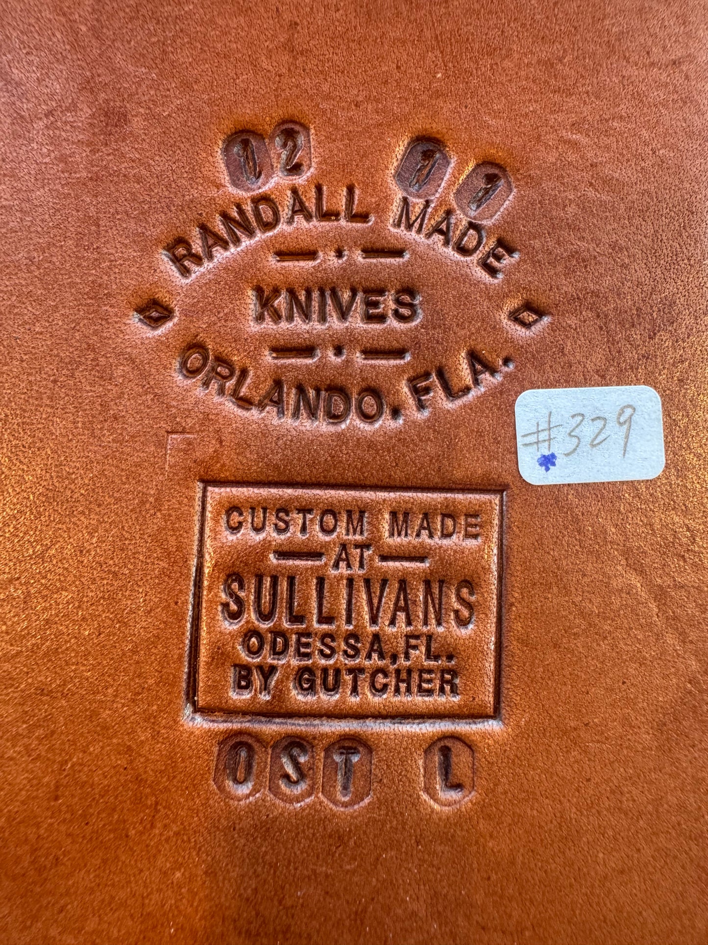 New Randall Model 12-11 Smithsonian “Smitty” Sheath in Exotic Tan Ostrich Leg ( very rare) Custom Made at Sullivan’s by Gutcher.