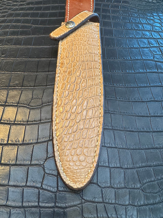 Randall Model 2-7 Sheath in Exotic Ivory Crocodile Skin Custom Made at Sullivan’s by Gutcher.