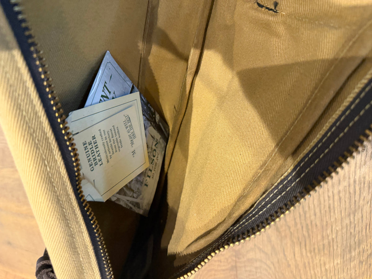 Very Rare New Old Stock Filson YKK Fly Fishing Rod Case Rugged Twill in Tan Made in USA 41 inch version. New with Original tags. new condition.