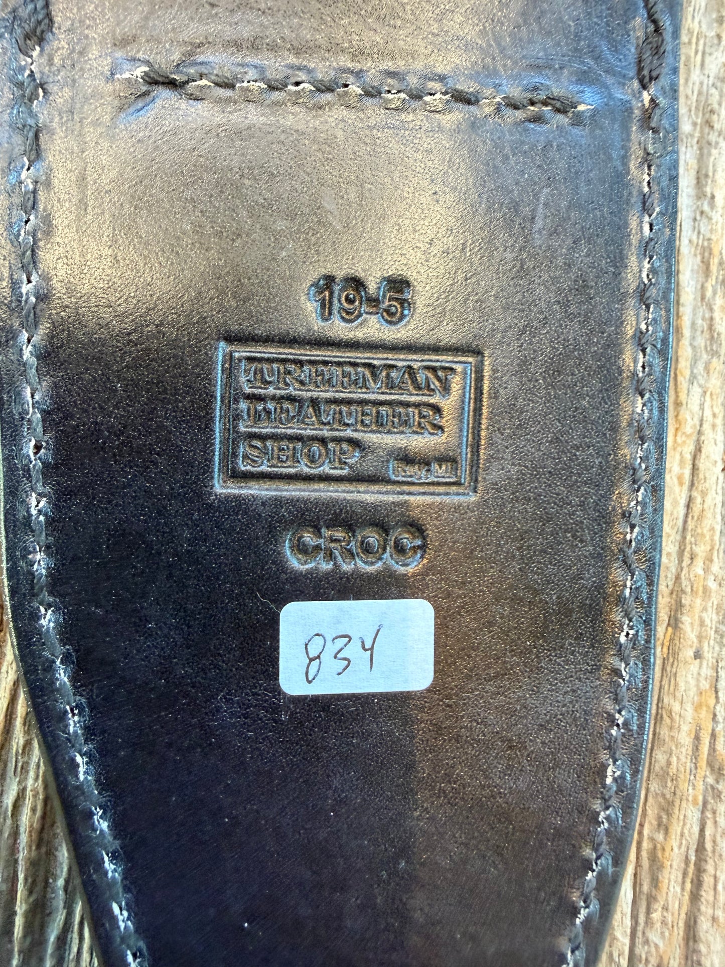 New Randall Model 19-5 Sheath in Exotic Black Crocodile from Treeman. My first sheaths with black snaps.