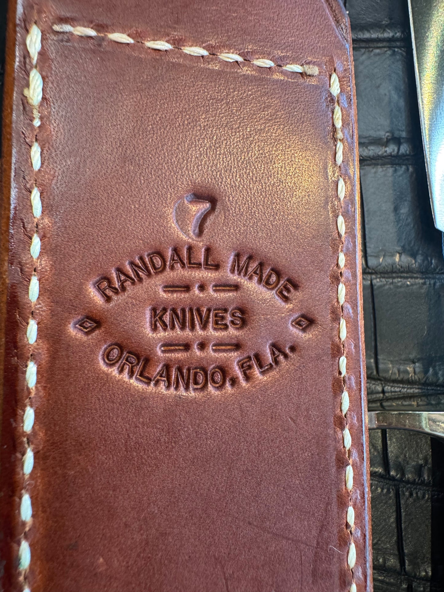 Randall Model 1-7 in a gorgeous beefy piece of Creamy Fossil Walrus Ivory. Nickel Silver Hilt and butt cap.