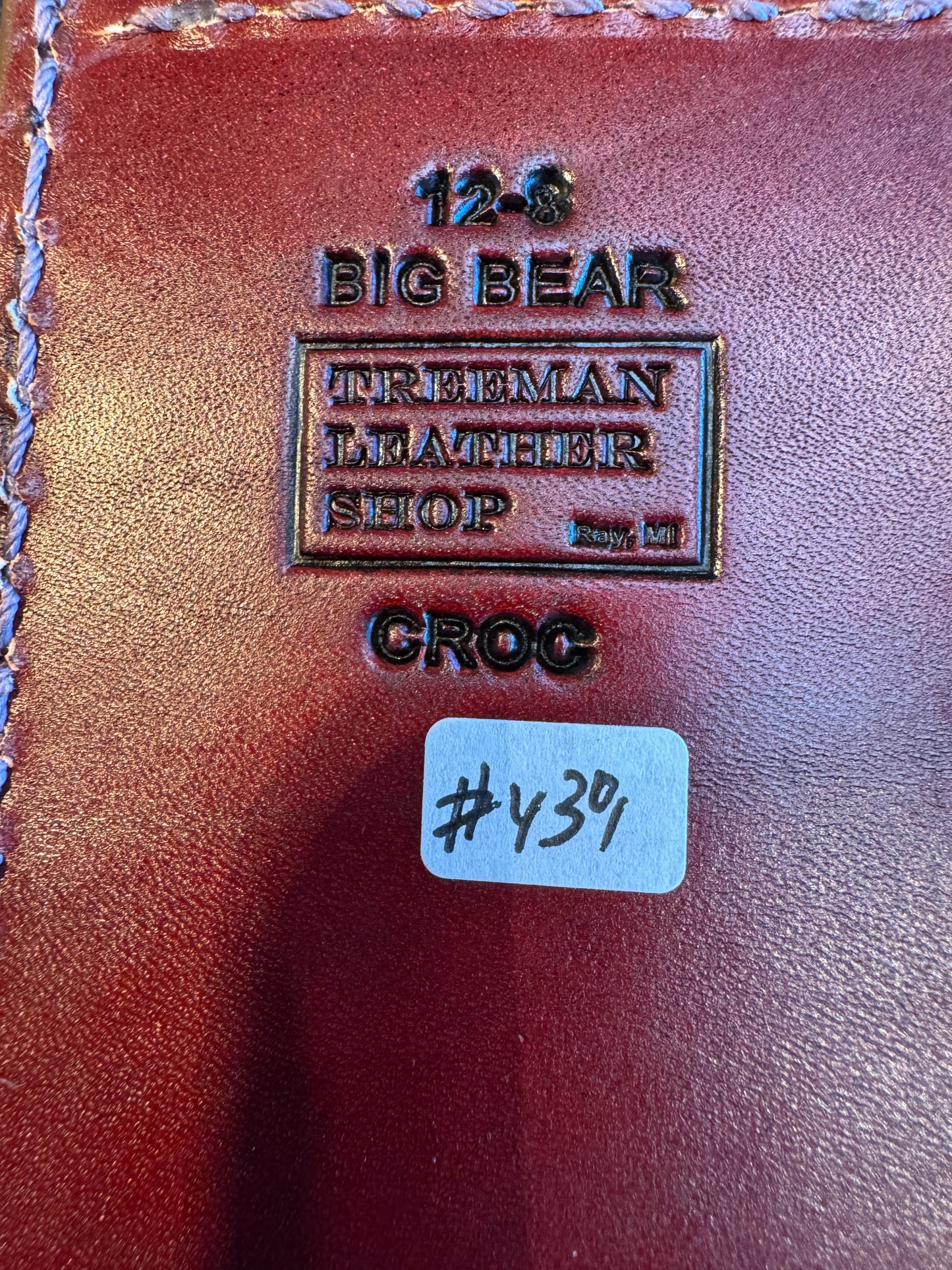 Randall Model 12-8 “Big Bear” Sheath in Exotic Brown Crocodile by Treeman. (Sheath only)