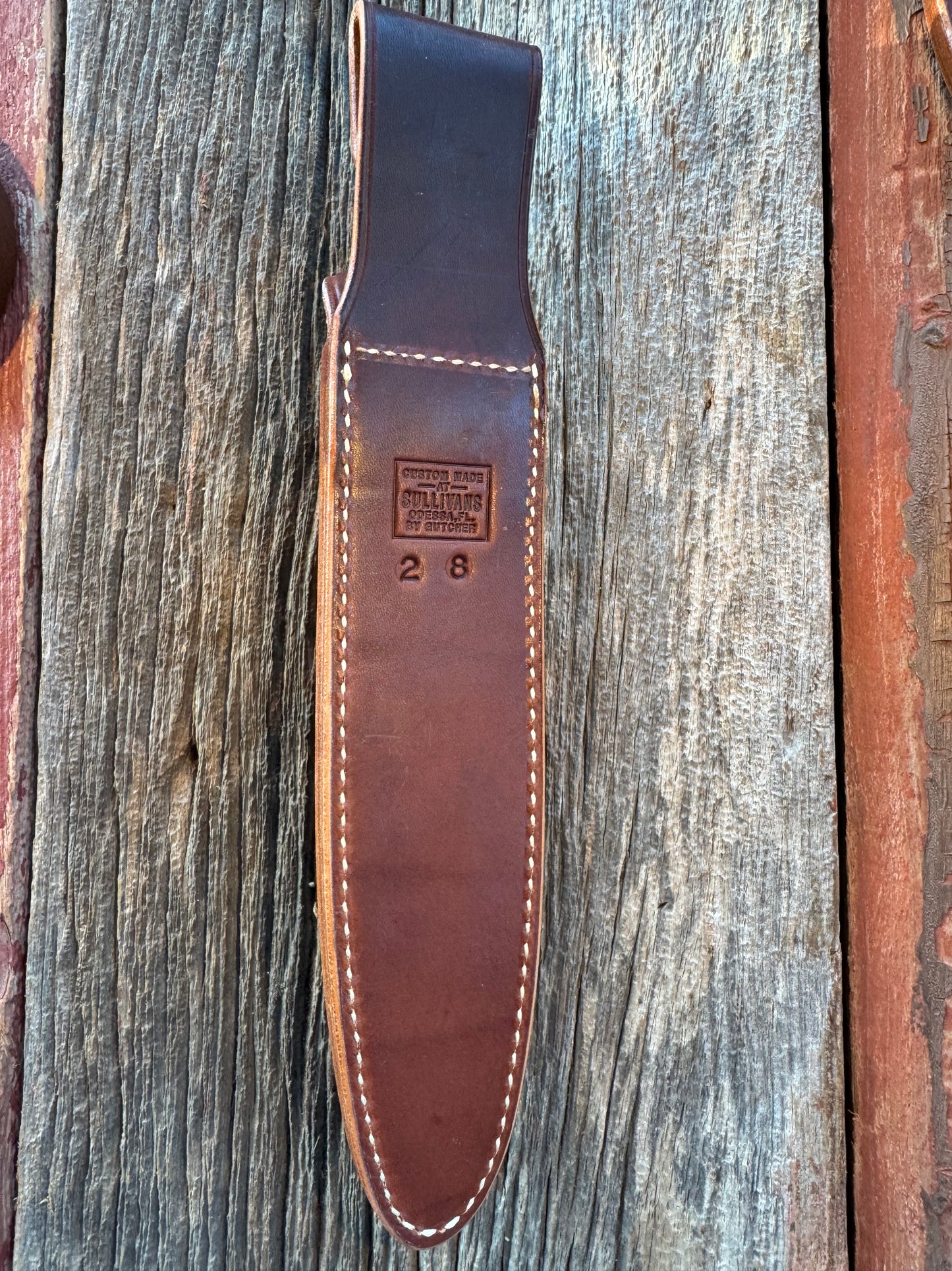 New Randall Sullivans by Gutcher Leather Knife Sheath for a Model 2-8. with Sharpening Stone.