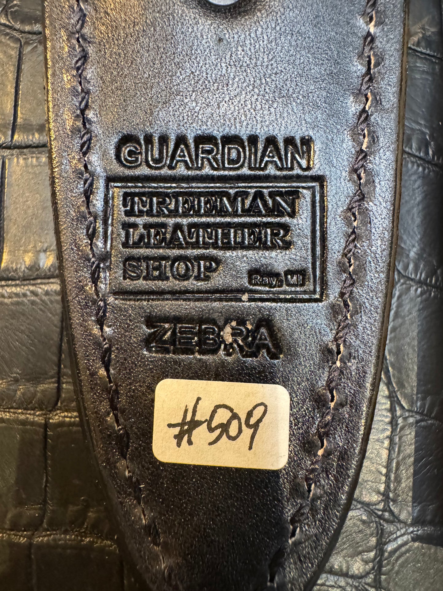 Randall Model 24 “Guardian” Sheath in Exotic Zebra by Treeman. (Sheath only)