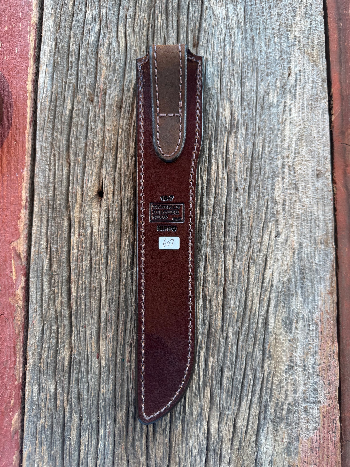 Randall Model 10-7 Fisherman Exotic Sheath in Chocolate Hippo by Treeman.