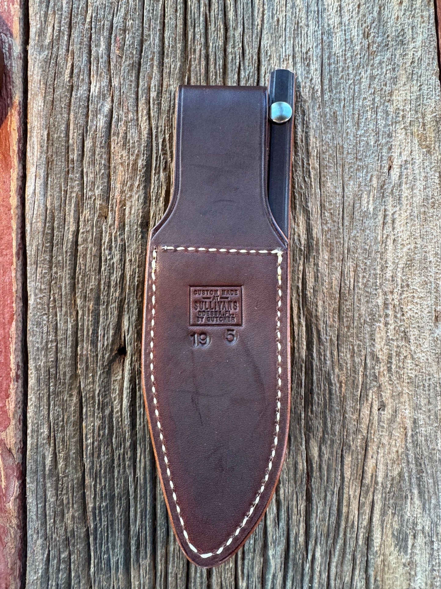 New Randall Sullivans by Gutcher Leather Knife Sheath for a Model 19-5 with Sharpening Stone.