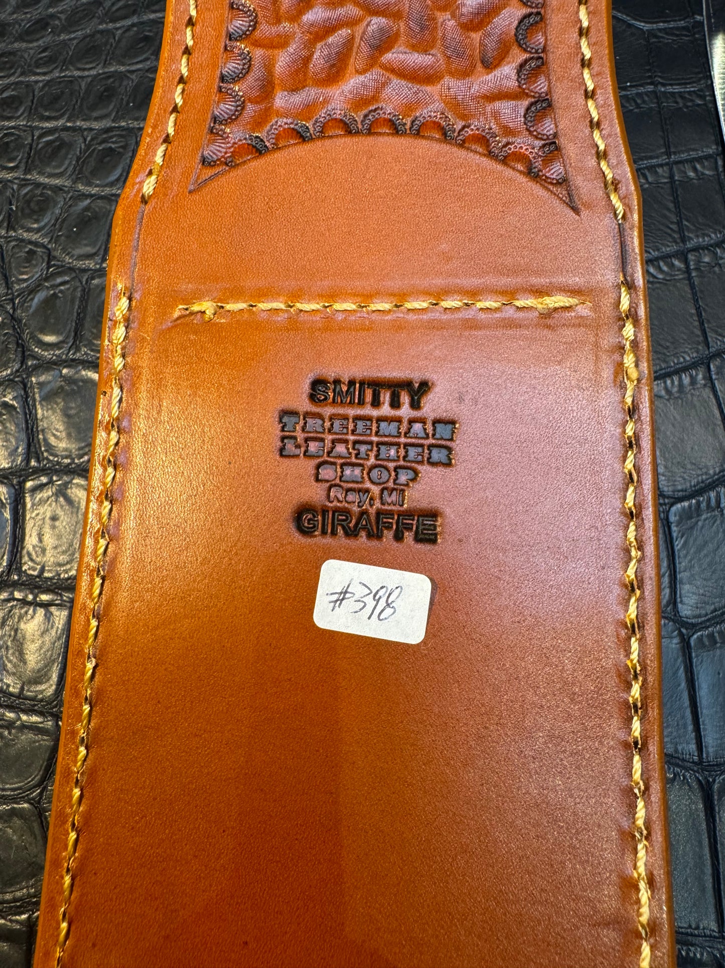 Randall Model Smithsonian “Smitty”Sheath in Exotic Giraffe Hide from Treeman. Sheath only
