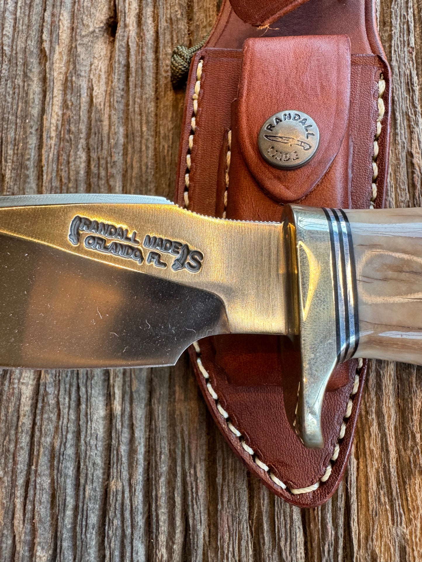 Randall Knife Model 11-4 Net Weight Artifact Fossil Walrus Handle. From the Jim Gates Collection via Rick Bowles. Stainless Steel