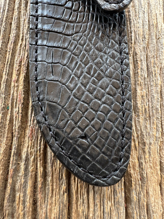 Randall Model 23 Sheath in Exotic Black Crocodile from Treeman.
