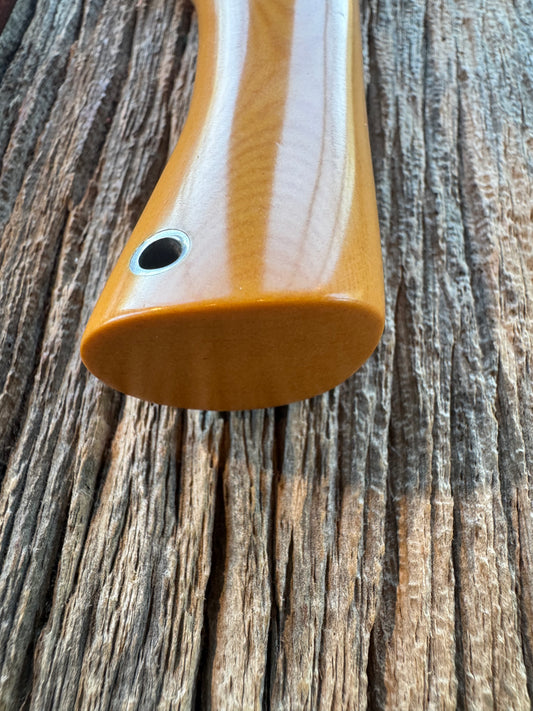 Randall Model 5-7 in Yellow Westinghouse Micarta, Nickel Silver Hilt, Sawteeth.