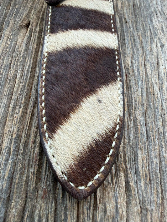 Randall Model Clinton Special Sheath in Exotic Brown Zebra Custom Made at Sullivan’s by Gutcher.