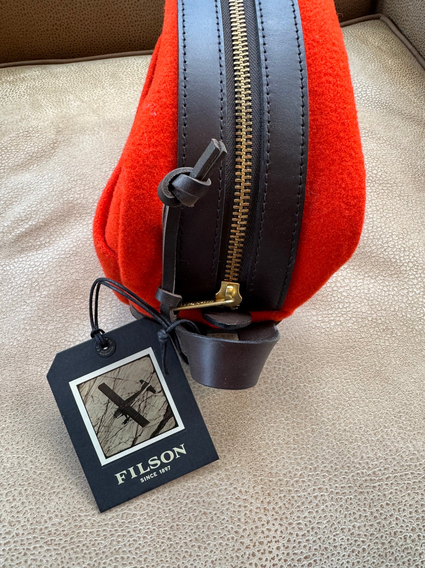 NWT Filson Dopp or Travel Kit in Flame Wool Rare, very hard to find.