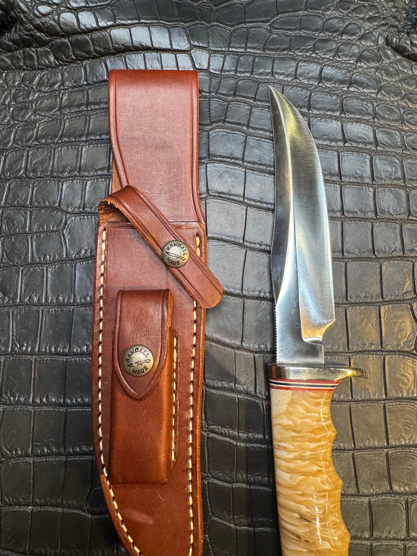 Nice Randall Model 12-6 Musk Ox Finger Grooves Stainless Steel NSH