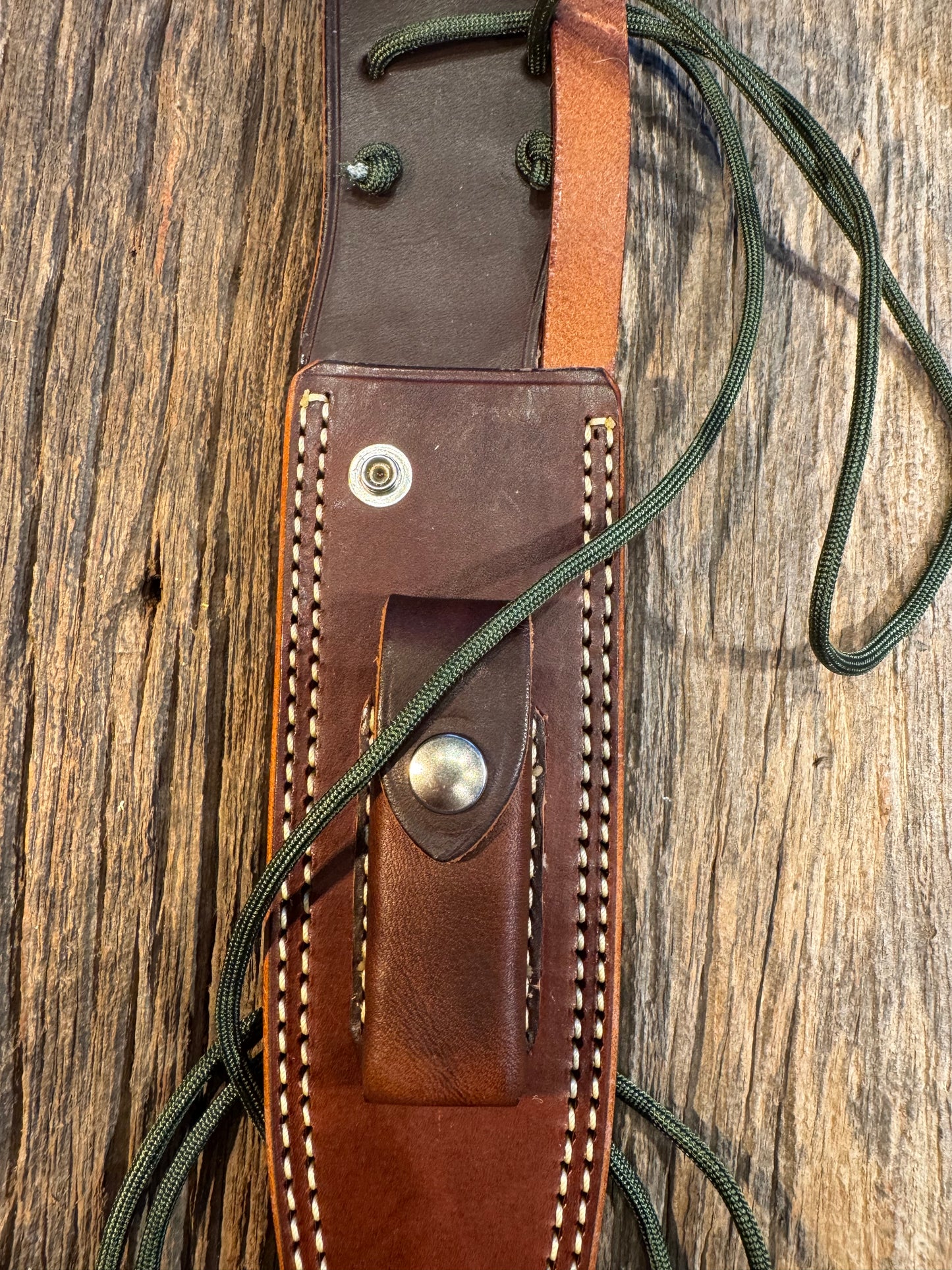 New Randall Sullivans by Gutcher Leather Knife Sheath Model 14 with Sharpening Stone.