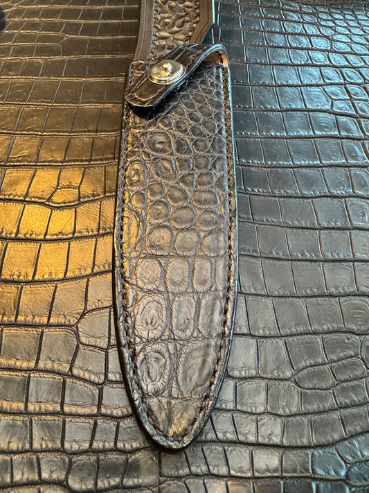 Randall Model 2-7 Exotic Sheath in Black Crocodile by Treeman.