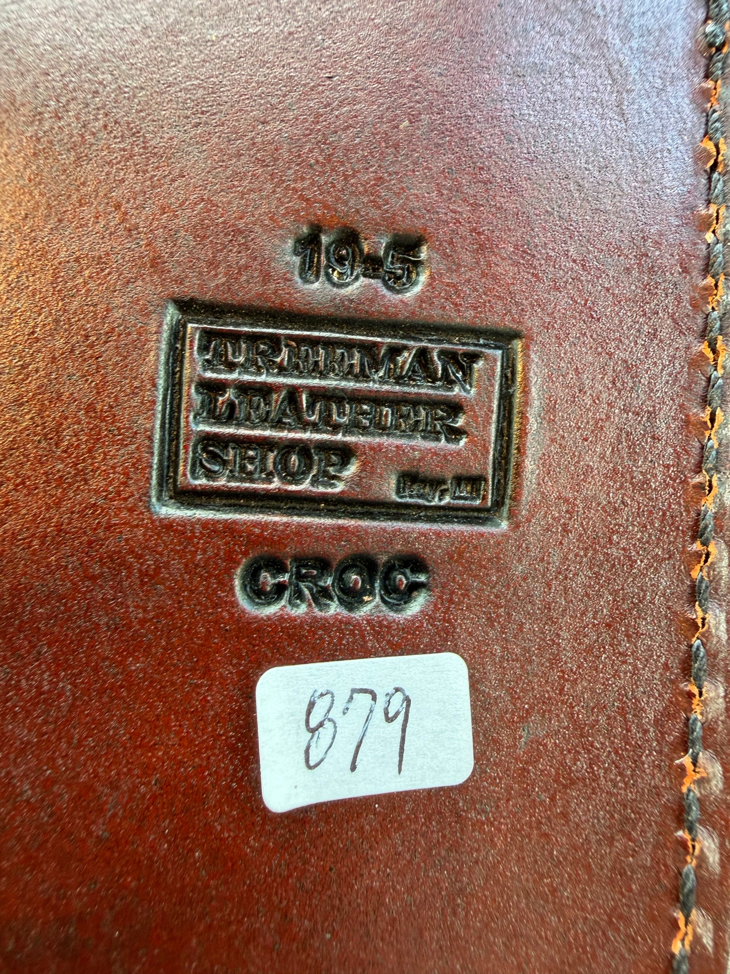 New Randall Model 19-5 Sheath in Exotic Dark Brown Crocodile from Treeman with the newest Black Canteen snap.