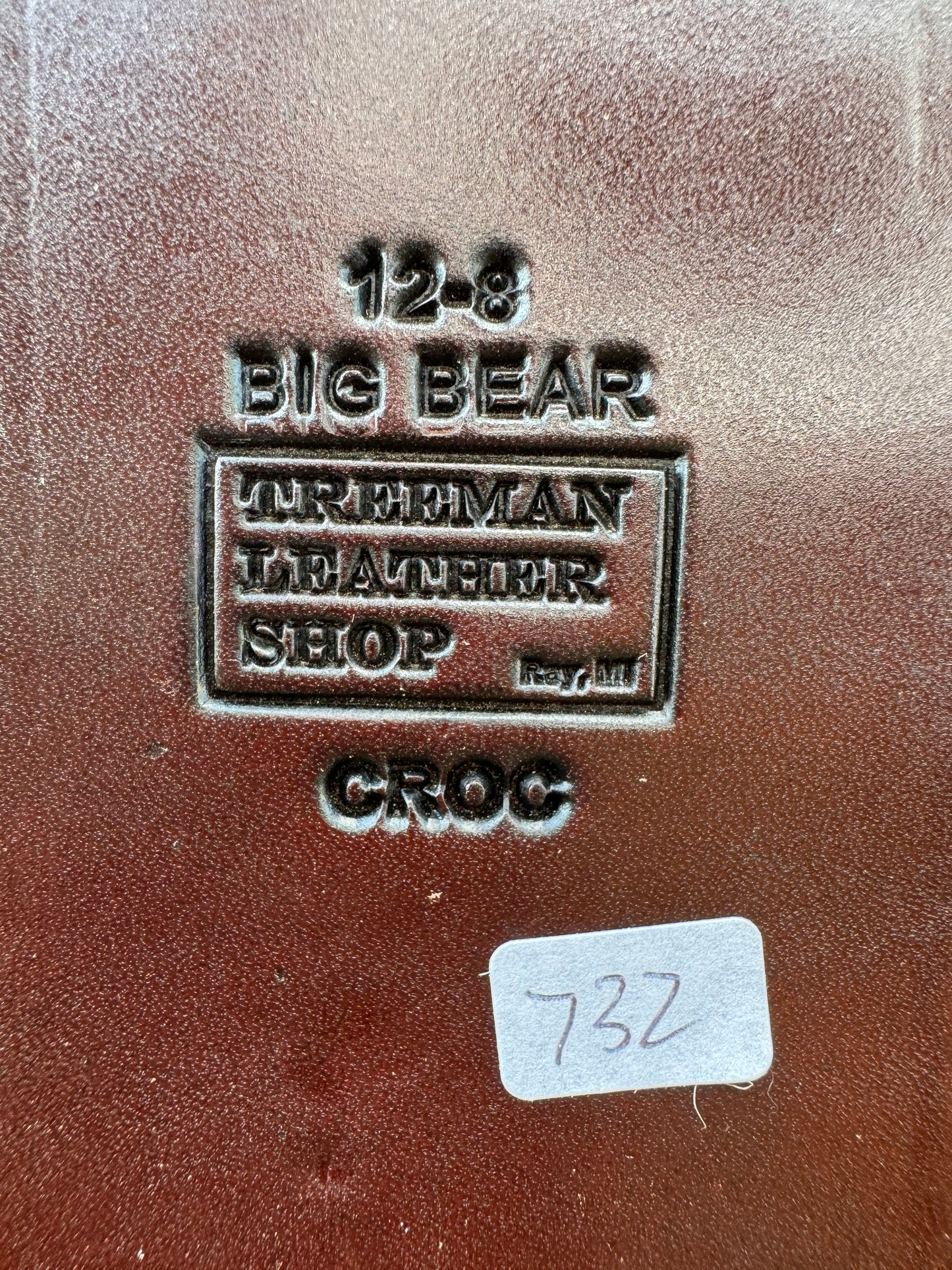 Randall Model 12-8 “Big Bear” Sheath in Exotic Army Green Crocodile by Treeman.