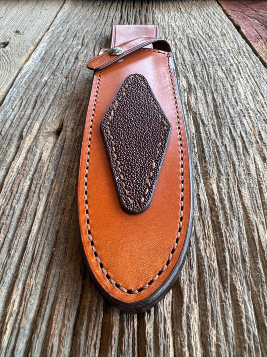 Rare Randall Model 14 Exotic Leather Sheath with a Stingray insert from Sullivans by Gutcher.