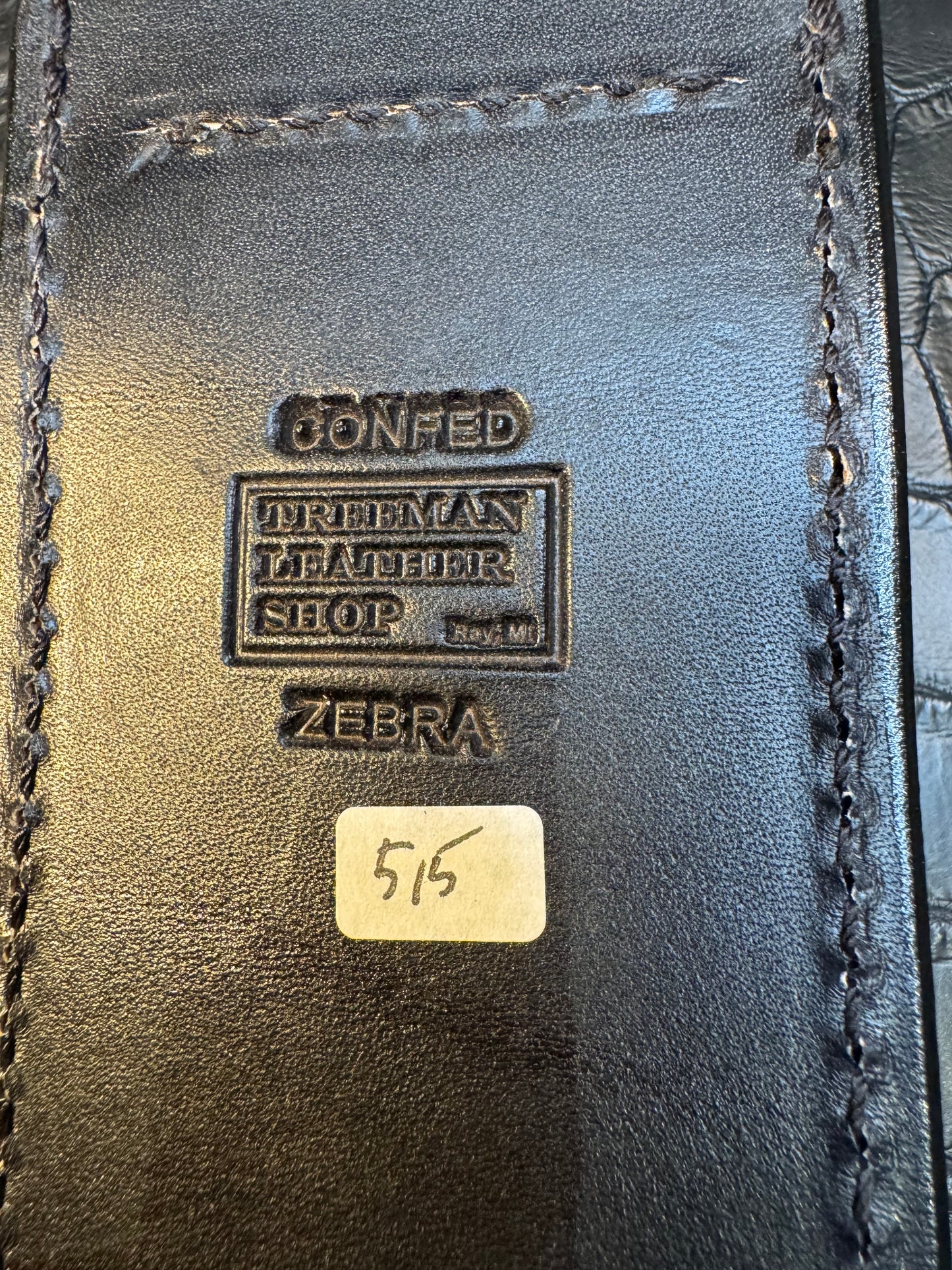 Randall Model Confederate Sheath in Exotic Zebra Hide ( top of the head) from Treeman. Sheath only.