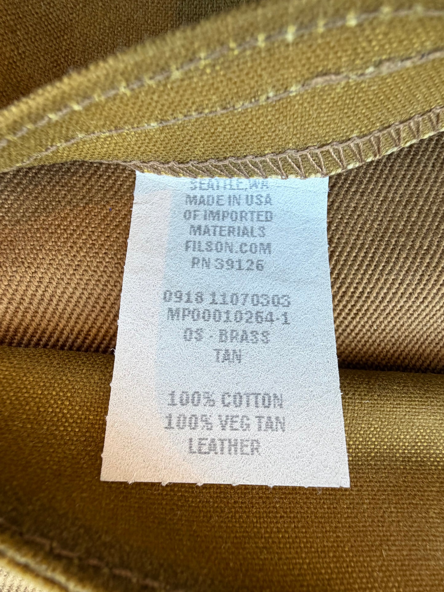 Rare Filson Tool Roll in Heavy Twill and Leather| Dark Tan| USA| # 11070303