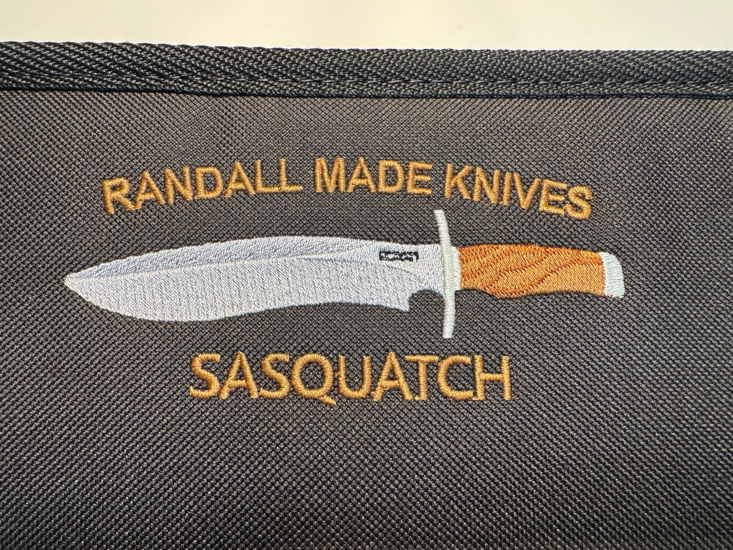 New Robbins Custom Knife case Randall Large Sasquatch Logo Silk threading 19 inch interior usable case