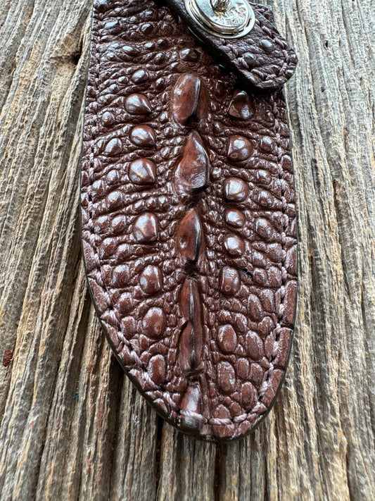 Randall Model 11-5 Sheath in Exotic Brown Snapping Turtle by Treeman. Spiked Dragon tail portion of the turtle.