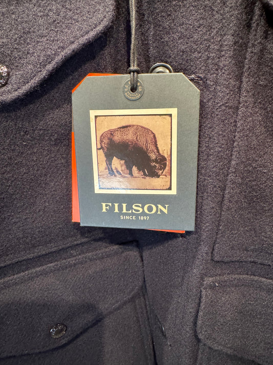 Filson Mackinaw Wool Hooded Cruiser Jacket DARK Navy Size Large New With Tags 20285030